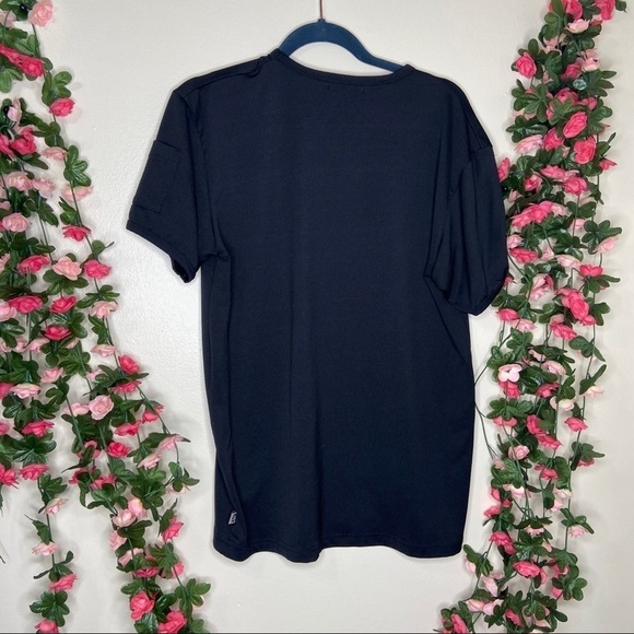 Ymla Womens Black Vneck Athletic Top Medium Gym Fitness Running Sweat Wicking - Picture 4 of 8